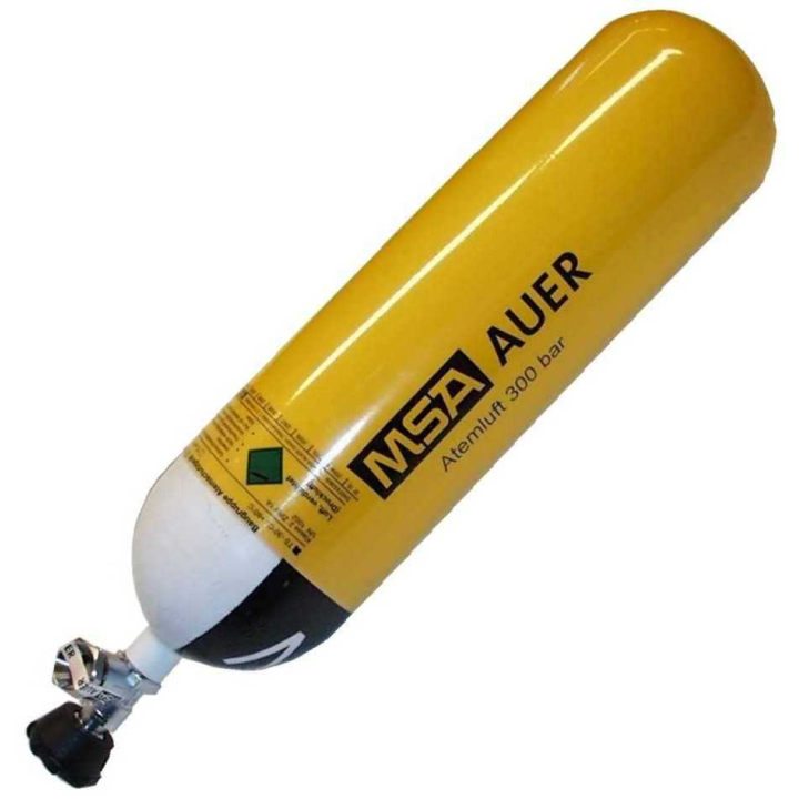 BOUTEILLE 6L 300 BAR ACIER ROBINET DROIT VTI I 9,4 KG PLEINE