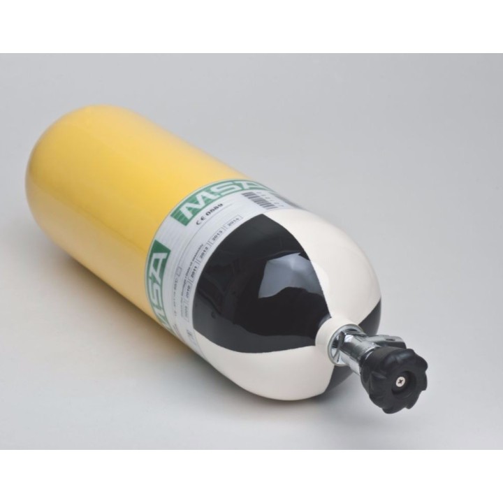 BOUTEILLE 6L 300 BAR ACIER ROBINET DROIT VTI I 9,4 KG